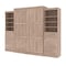 Bestar Pur Queen Murphy Bed and 2 Storage Units with Drawers (115W) in rustic brown 26884-000009 - alternate 1